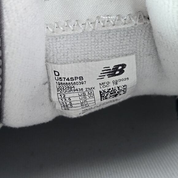 New Balance 574 Mens Size 12 D Running Shoes U574SPB Gray Blue White - Picture 10 of 11